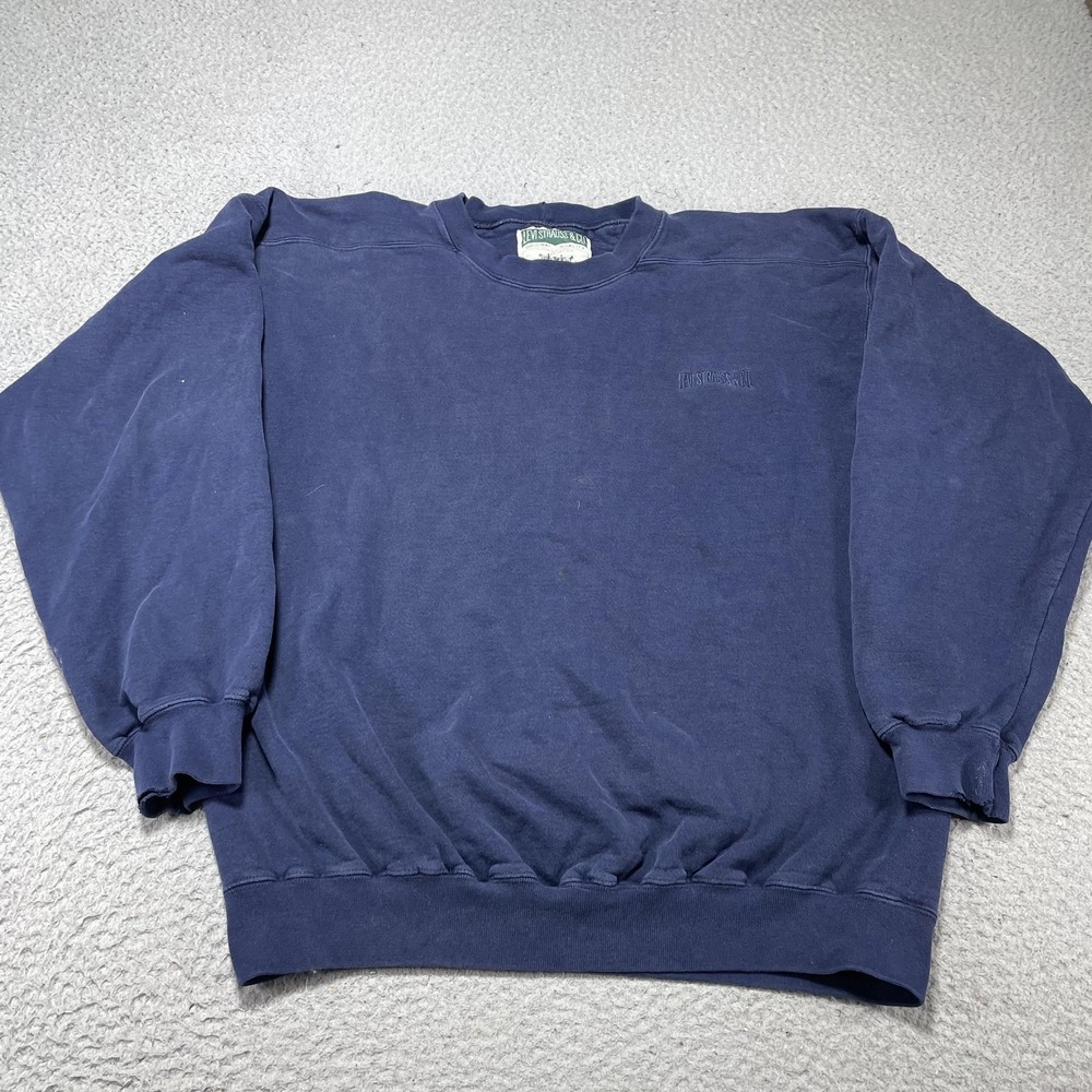 Vintage Levis Sweatshirt Mens Large Blue Embroidered Logo Fleece USA 90s